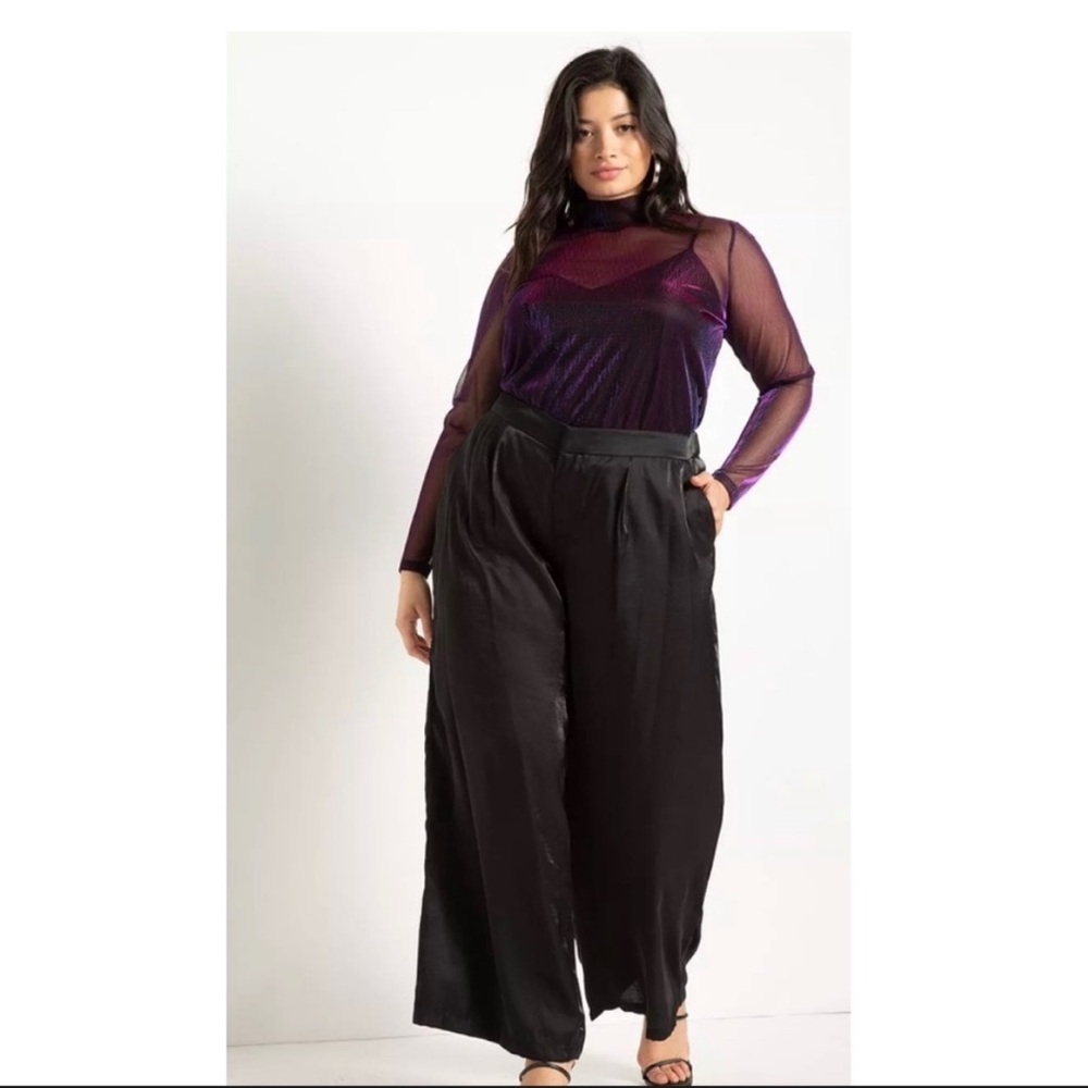Eloquii Wide Leg Shimmer Pant Plus Size lightweight 20 NWT